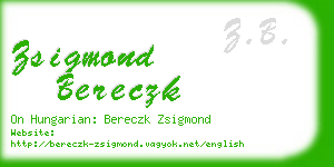 zsigmond bereczk business card